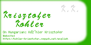 krisztofer kohler business card